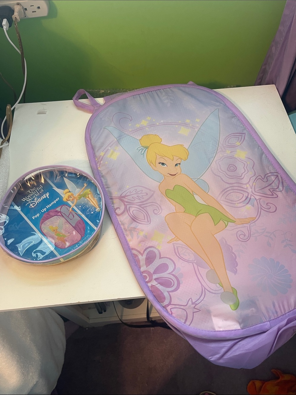 Disney Tinker Bell Pop-Up Hamper - Purple & Green